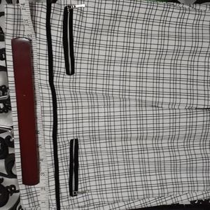 plaid ankle length pants